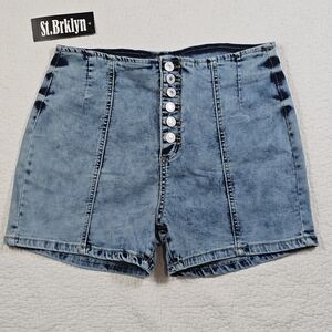 NWT St. Bryklyn Hight Waist Button Fly Stretch Jean Shorts